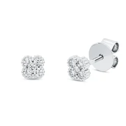 Ohrstecker aus 750 Gold Weißgold 10 Brillanten 0,12ct W-SI 3,8x3,8mm