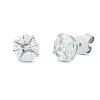 Ohrstecker aus 750 Gold Weißgold 10 Diamanten 1,58ct Ø9,2mm 4er-Krappe