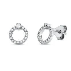 Ohrstecker aus 750 Gold Weißgold 32 Diamanten 0,11ct TW-SI