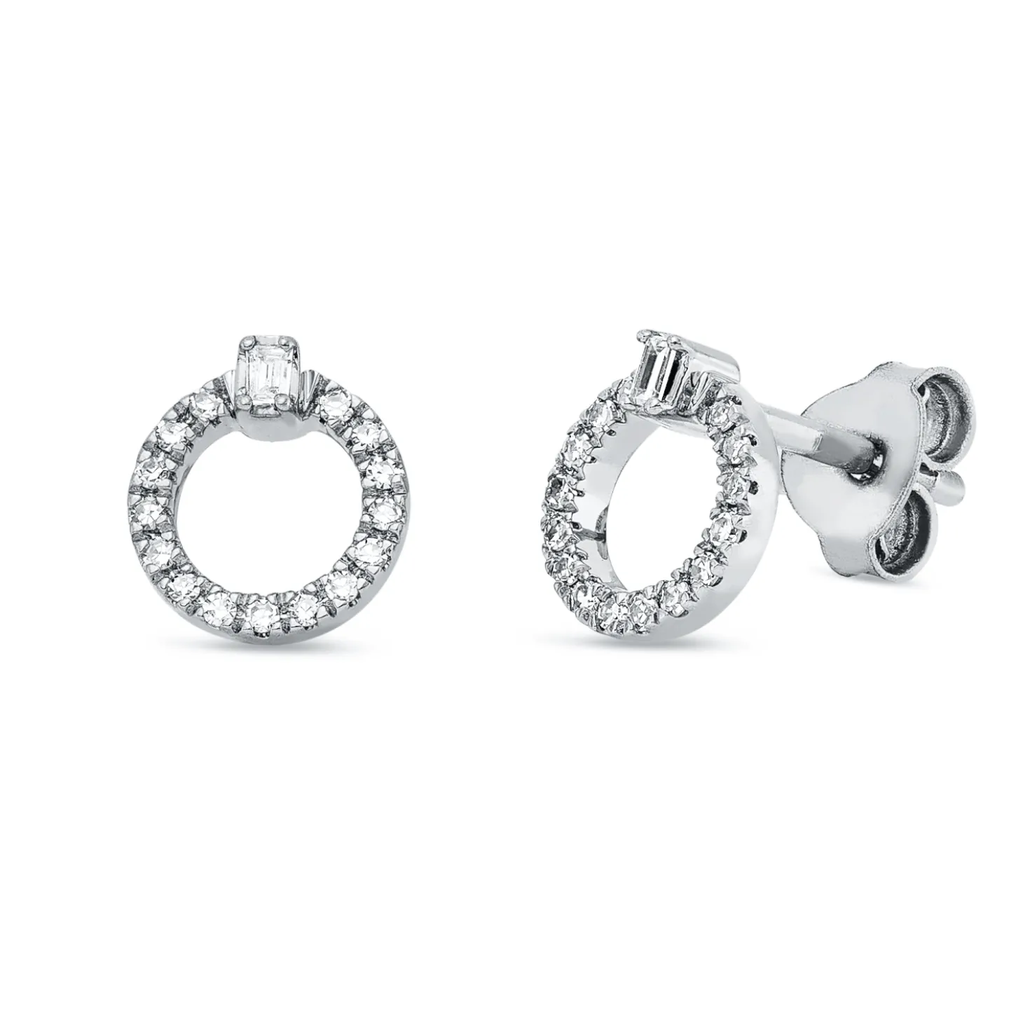 Ohrstecker aus 750 Gold Weißgold 32 Diamanten 0,11ct TW-SI