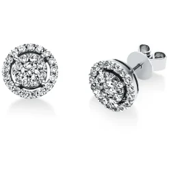 Ohrstecker aus 750 Gold Weißgold 52 Diamanten 0,82ct TW-SI Ø9,3mm