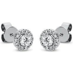 Ohrstecker aus 750 Gold Weißgold 28 Diamanten 0,38ct TW-SI Ø6,2mm 4er-Krappe
