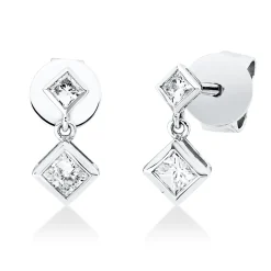 Ohrstecker aus 750 Gold Weißgold 4 Diamanten 0,28ct TW-SI1 9x4,4mm