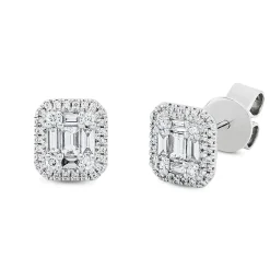 Ohrstecker aus 750 Gold Weißgold 70 Diamanten 0,41ct TW-SI 7,6x6,9mm