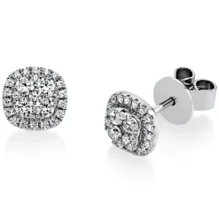 Ohrstecker aus 750 Gold Weißgold 54 Diamanten 0,37ct TW-SI 8,9x8,9mm