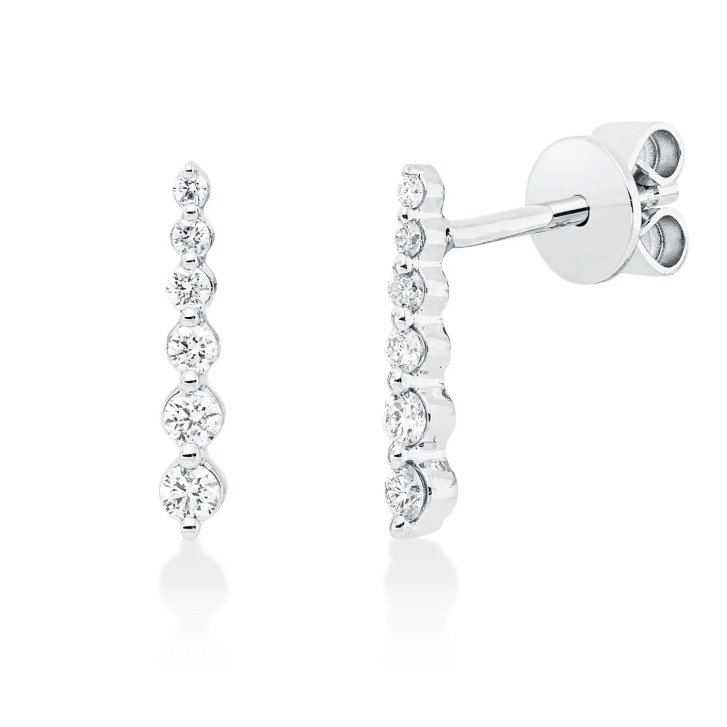 Ohrstecker aus 750 Gold Weißgold 12 Diamanten 0,2ct TW-SI 12,3x2,3mm