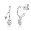 Ohrstecker aus 750 Gold Weißgold 42 Diamanten 0,64ct TW-SI 19x5,6mm