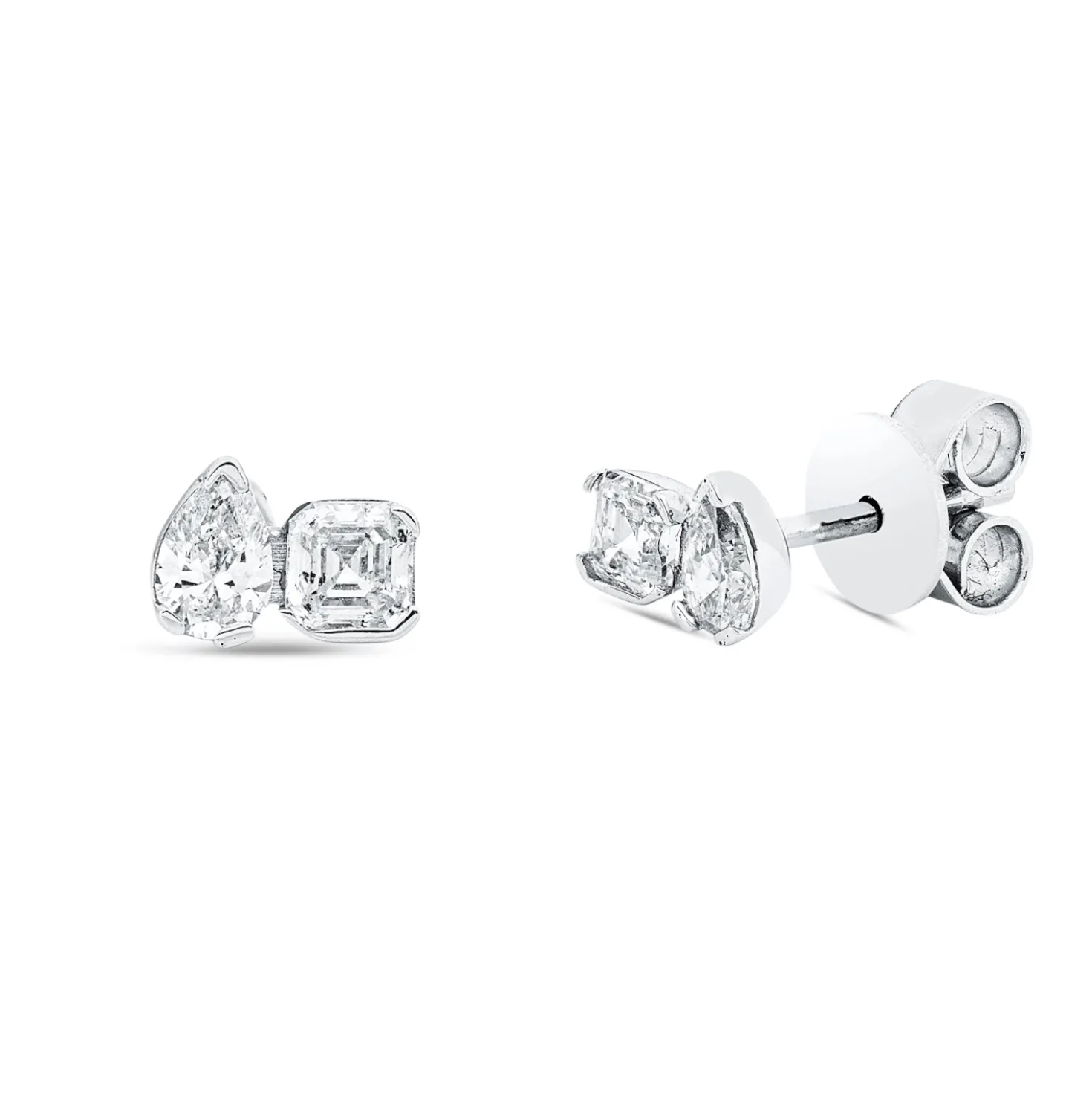 Ohrstecker aus 750 Gold Weißgold 4 Diamanten 0,56ct TW-SI 4,4x6,2mm