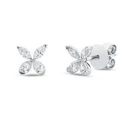 Ohrstecker aus 750 Gold Weißgold 8 Diamanten 0,45ct TW-SI 6,3x6,4mm