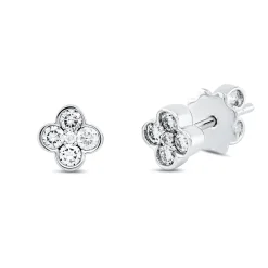Ohrstecker aus 750 Gold Weißgold 10 Diamanten 0,37ct TW-SI 6,4x6,4mm