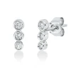 Ohrstecker aus 750 Gold Weißgold 6 Diamanten 0,19ct TW-SI 8,8x3,2mm