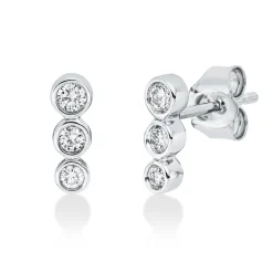 Ohrstecker aus 750 Gold Weißgold 6 Diamanten 0,19ct TW-SI 8,8x3,2mm
