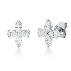 Ohrstecker aus 750 Gold Weißgold 8 Diamanten 0,8ct TW-SI 10,2x8,2mm