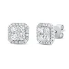 Ohrstecker aus 750 Gold Weißgold 58 Diamanten 1,15ct TW-SI 9,2x9,3mm