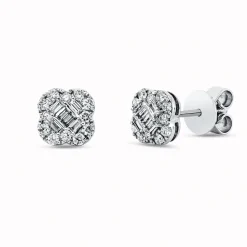 Ohrstecker aus 750 Gold Weißgold 36 Diamanten 0,38ct TW-SI 7,5x7,5mm