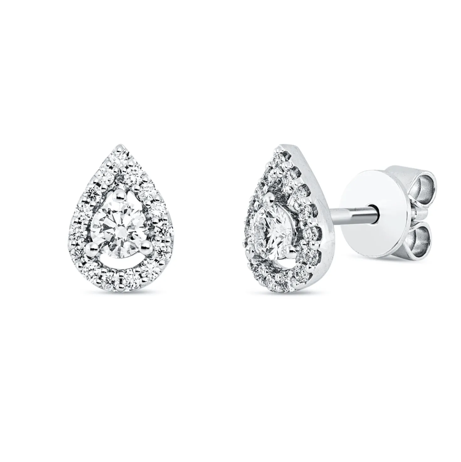 Ohrstecker aus 750 Gold Weißgold 32 Diamanten 0,36ct TW-SI 5,8x8,1mm