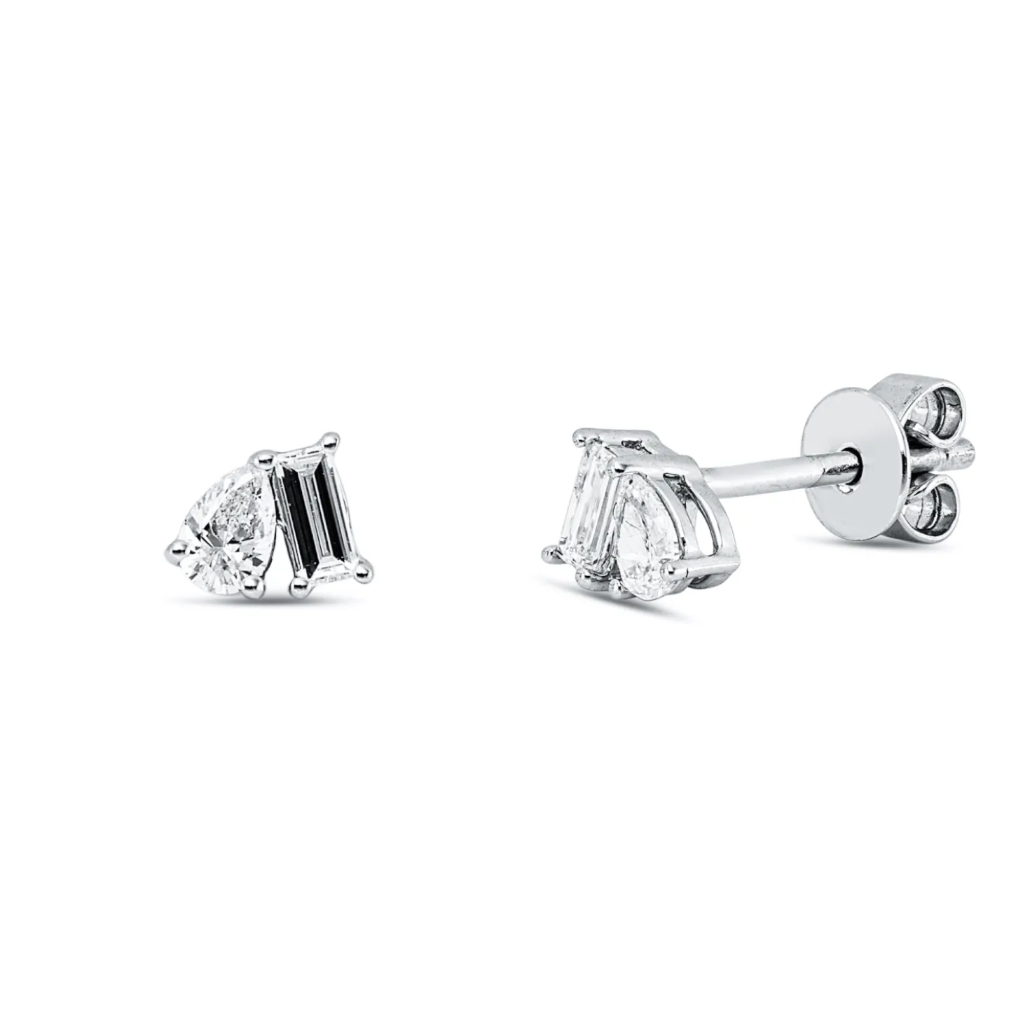 Ohrstecker aus 750 Gold Weißgold 4 Diamanten 0,33ct TW-VSI/SI 5,6x5,7mm