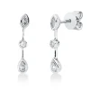 Ohrstecker aus 750 Gold Weißgold 6 Diamanten 0,42ct TW-VSI/SI 20,2x3mm