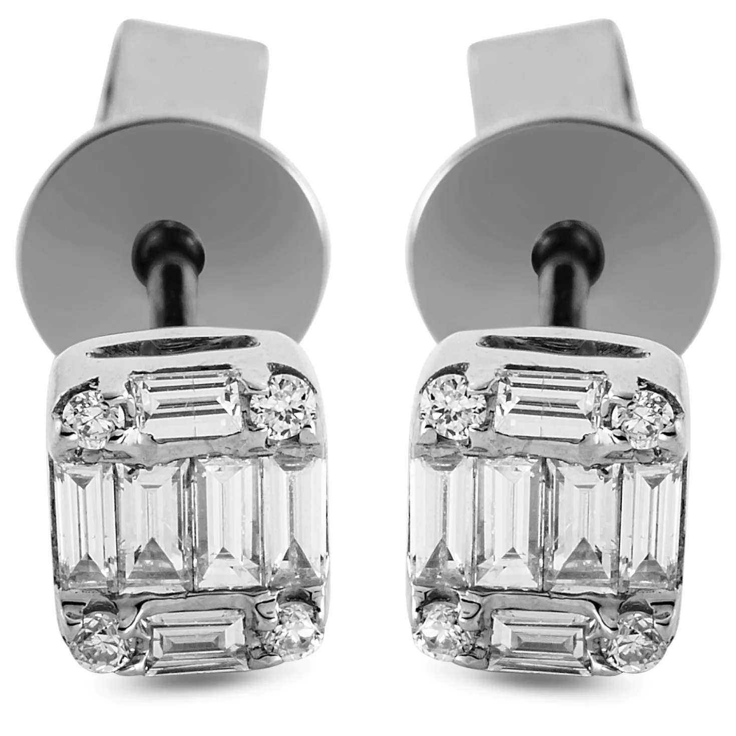 Ohrstecker aus 750 Gold Weißgold 20 Diamanten 0,28ct TW-VSI 5,3x4,6mm