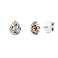 Ohrstecker aus 750 Gold Weißgold 32 Diamanten 0,34ct 6,8x5,4mm