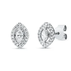 Ohrstecker aus 750 Gold Weißgold 38 Diamanten 0,28ct 8,3x5,9mm