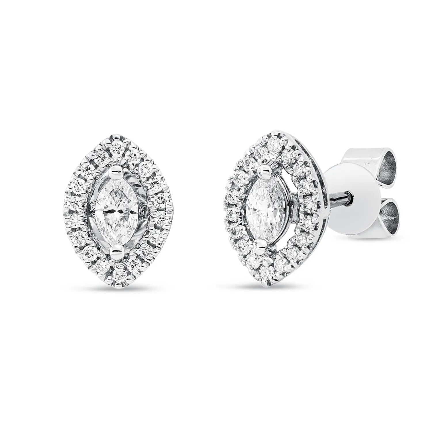 Ohrstecker aus 750 Gold Weißgold 38 Diamanten 0,28ct 8,3x5,9mm