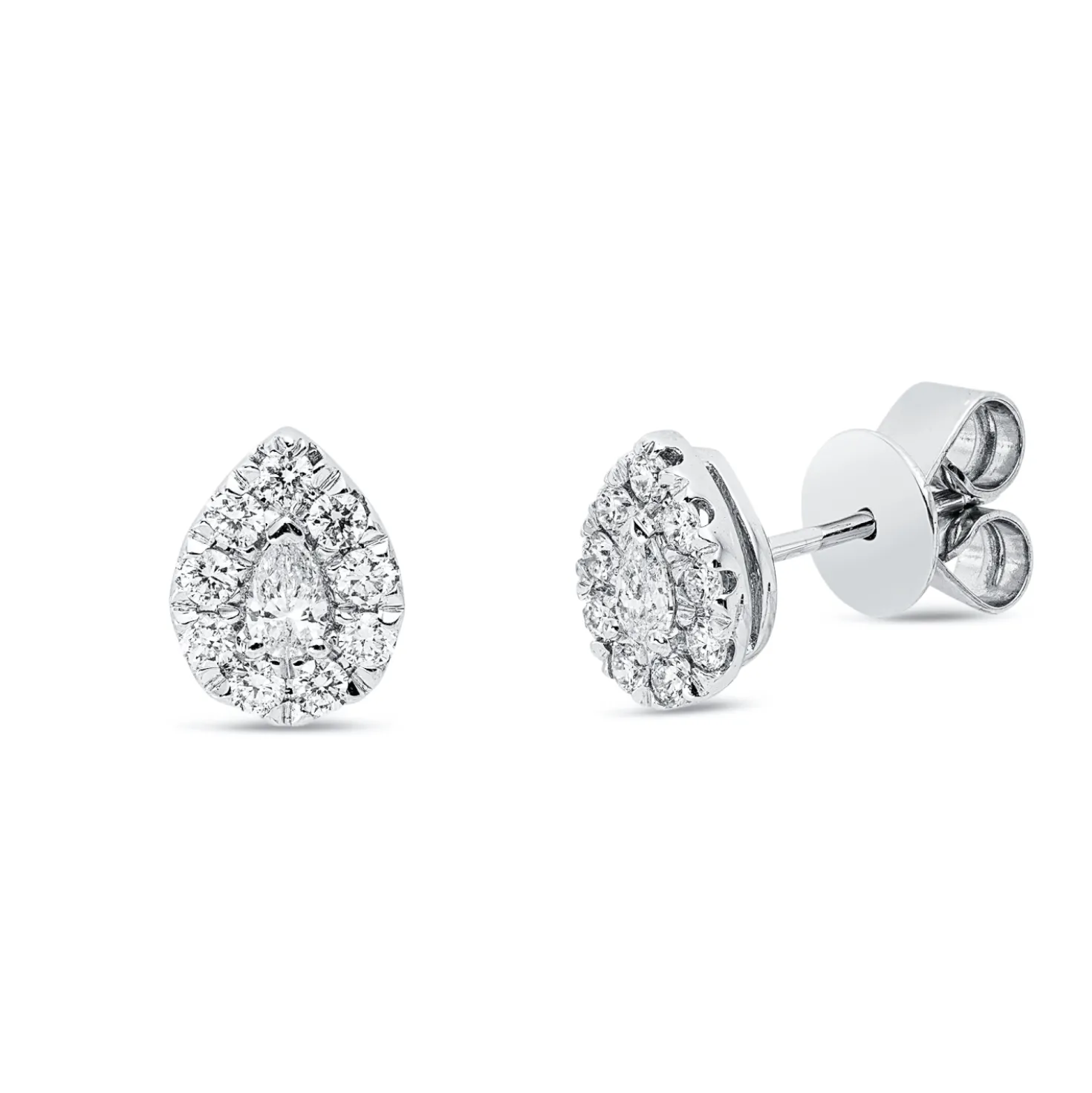 Ohrstecker aus 750 Gold Weißgold 20 Diamanten 0,38ct 8x6,3mm