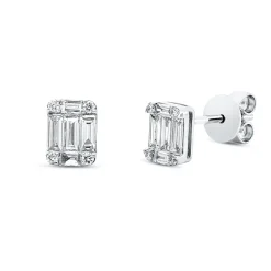 Ohrstecker aus 750 Gold Weißgold 18 Diamanten 0,54ct 6,7x5,1mm