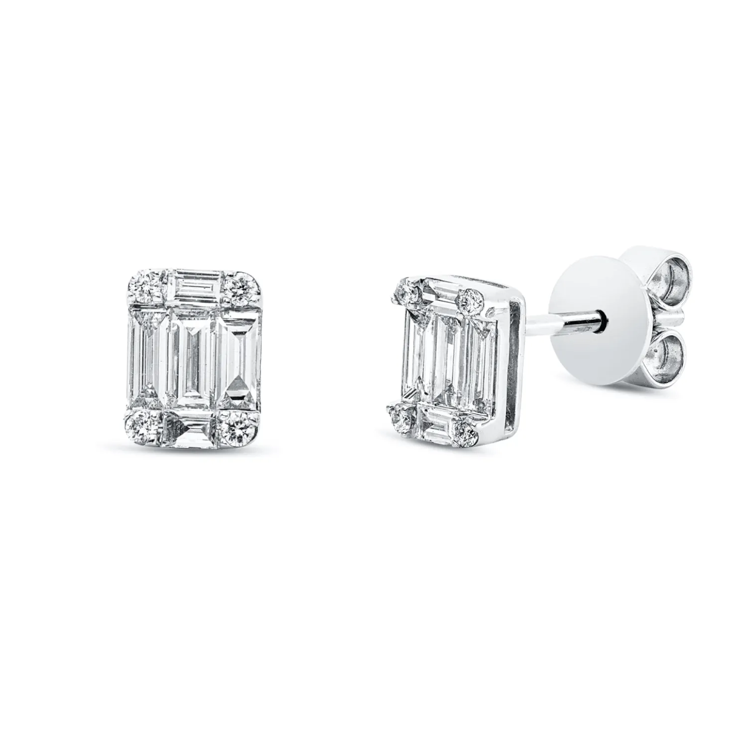 Ohrstecker aus 750 Gold Weißgold 18 Diamanten 0,54ct 6,7x5,1mm