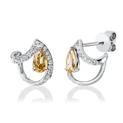 Ohrstecker aus 750 Gold Weißgold 38 Diamanten 0,62ct 10,3x10,3mm