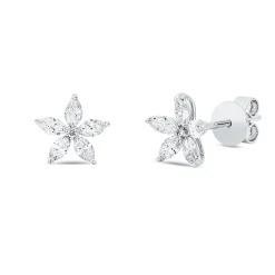 Ohrstecker aus 750 Gold Weißgold 12 Diamanten 0,69ct 8,2x9mm