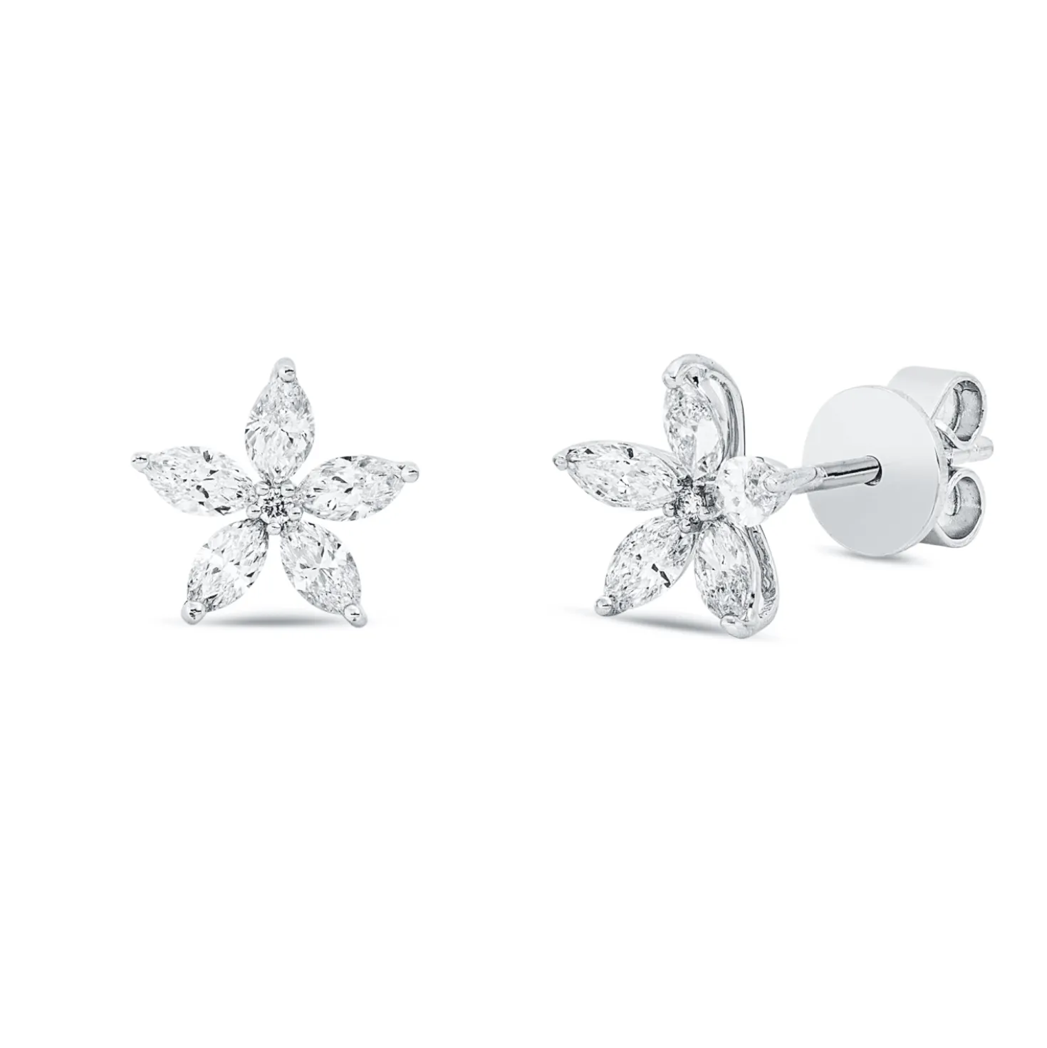 Ohrstecker aus 750 Gold Weißgold 12 Diamanten 0,69ct 8,2x9mm