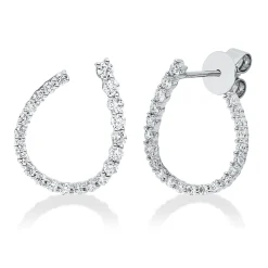 Ohrstecker aus 750 Gold Weißgold 44 Diamanten 0,84ct 18,2x14,4mm