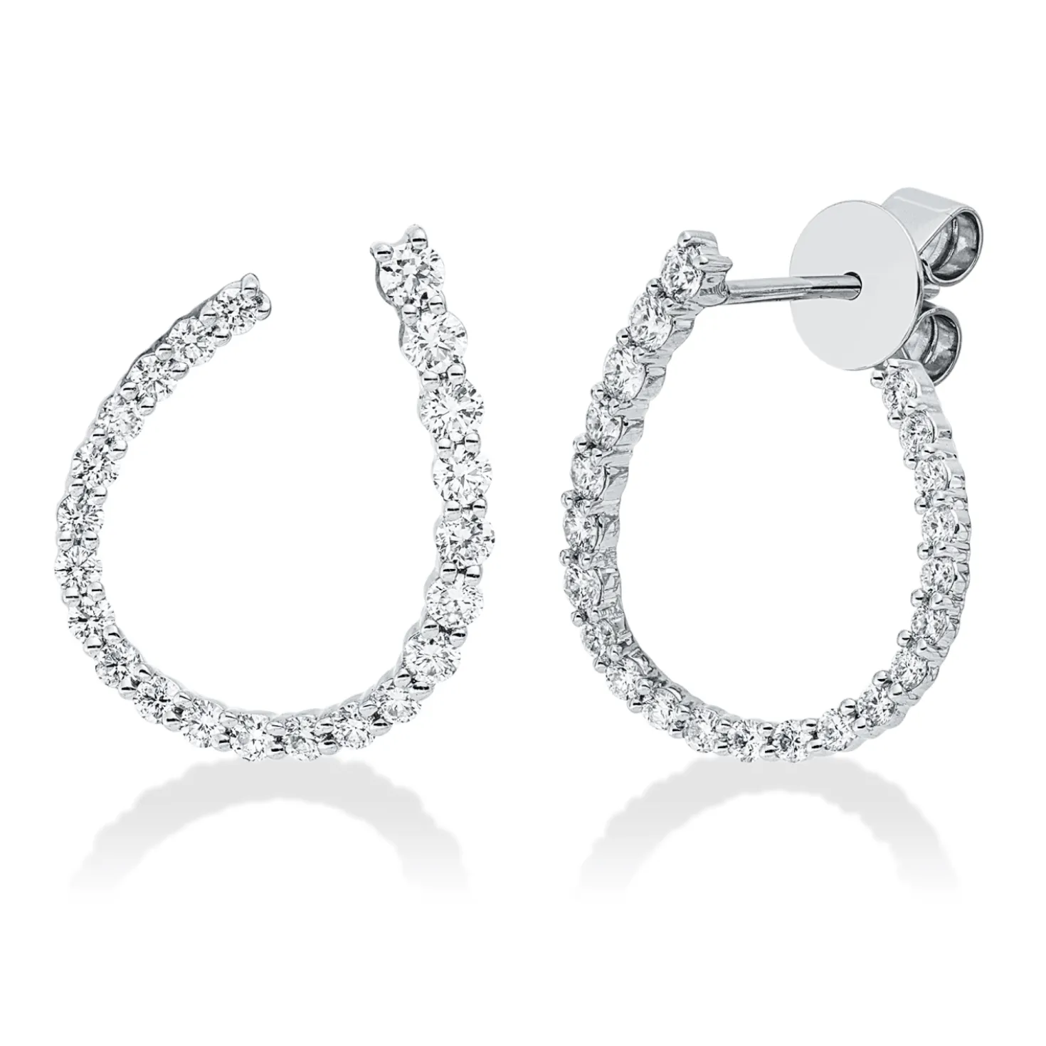 Ohrstecker aus 750 Gold Weißgold 44 Diamanten 0,84ct 18,2x14,4mm