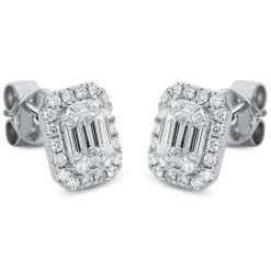 Ohrstecker aus 750 Gold Weißgold 54 Diamanten 0,72ct 8,6x6,5mm