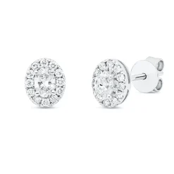 Ohrstecker aus 750 Gold Weißgold 26 Diamanten 0,43ct 6,6x5,6mm 4er-Krappe