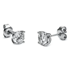 Ohrstecker aus 750 Gold Weißgold mit 2 Diamanten Brillanten 1,40 Ct. 4er-Krappe