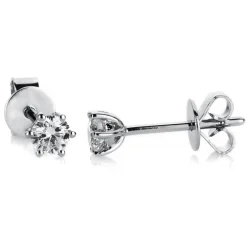 Ohrstecker aus 750 Gold Weißgold mit 2 Diamanten Brillanten 0,30 Ct. 6er-Krappe