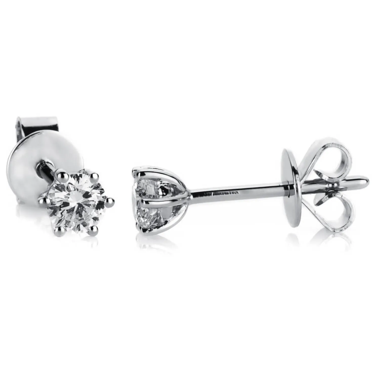 Ohrstecker aus 585 Gold Weißgold mit 2 Diamanten Brillanten 0,30 Ct. 6er-Krappe