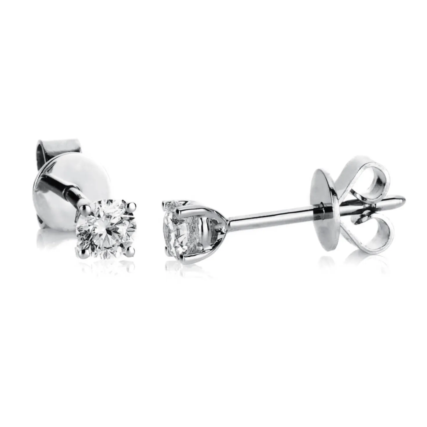 Ohrstecker aus 585 Gold Weißgold mit 2 Diamanten Brillanten 0,60 Ct. 4er-Krappe