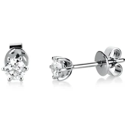 Ohrstecker aus 750 Gold Weißgold mit 2 Diamanten Brillanten 0,40 Ct. 6er-Krappe