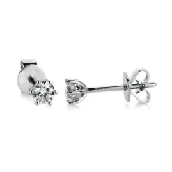 Ohrstecker aus 585 Gold Weißgold mit 2 Diamanten Brillanten 0,60 Ct. 6er-Krappe