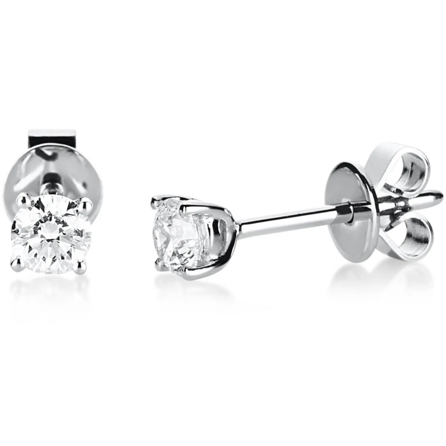 Ohrstecker aus 750 Gold Weißgold mit 2 Diamanten Brillanten 0,80 Ct. 4er-Krappe