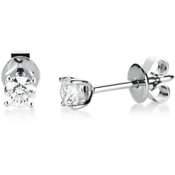 Ohrstecker aus 585 Gold Weißgold mit 2 Diamanten Brillanten 0,80 Ct. 4er-Krappe