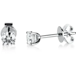 Ohrstecker aus 750 Gold Weißgold mit 2 Diamanten Brillanten 0,40 Ct. 4er-Krappe