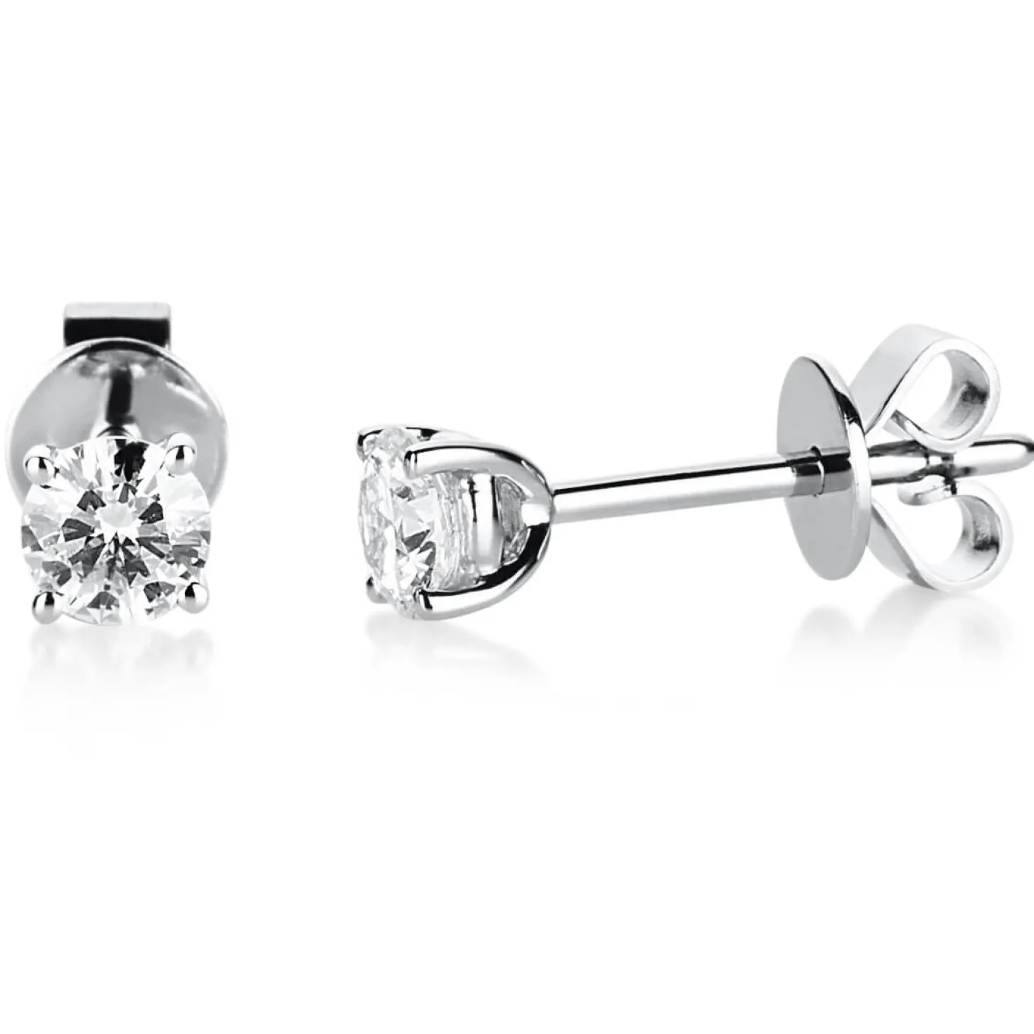 Ohrstecker aus 750 Gold Weißgold mit 2 Diamanten Brillanten 0,40 Ct. 4er-Krappe