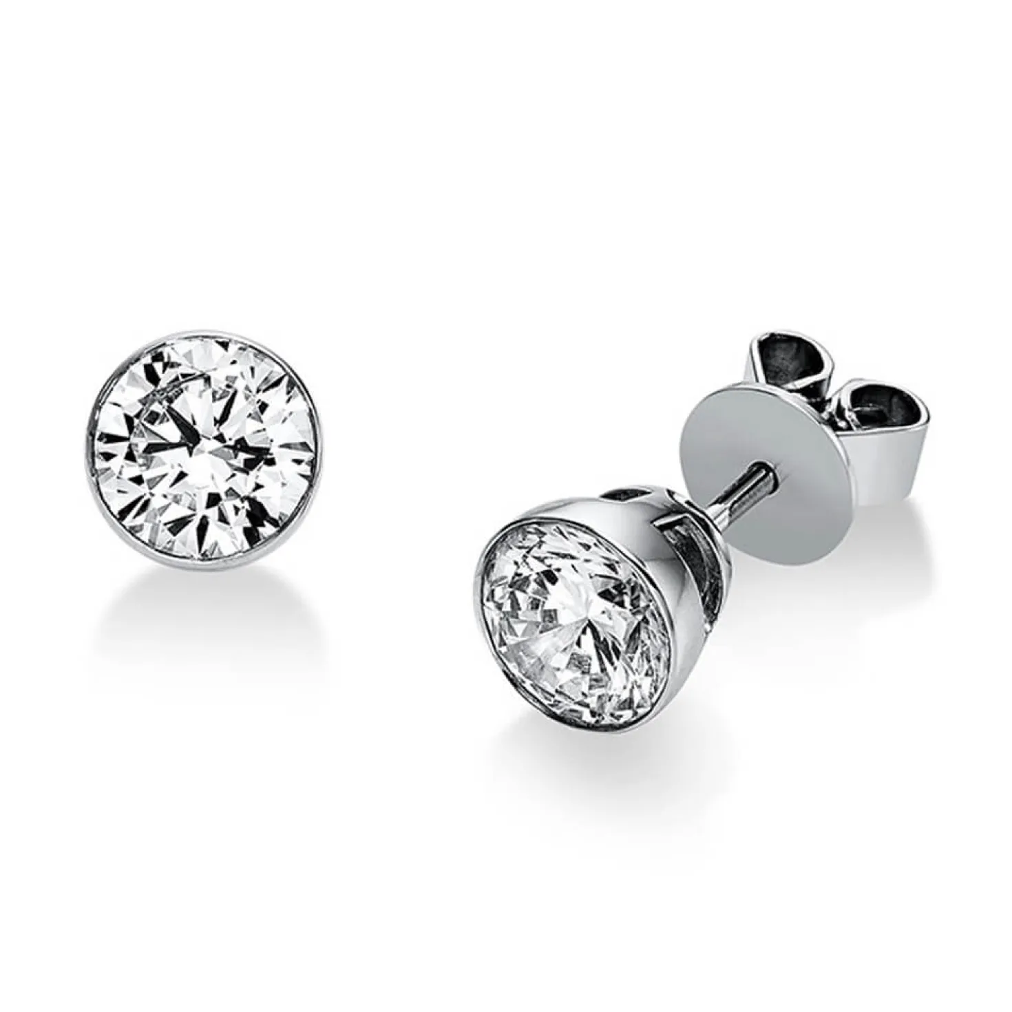Ohrstecker aus 750 Gold Weißgold mit 2 Diamanten Brillanten 1,40 Ct. Zarge