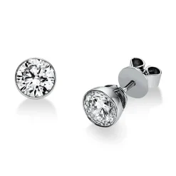 Ohrstecker aus 585 Gold Weißgold mit 2 Diamanten Brillanten 1,40 Ct. Zarge