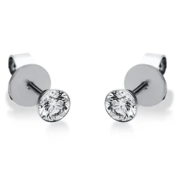 Ohrstecker aus 750 Gold Weißgold mit 2 Diamanten Brillanten 0,50 Ct. Zarge