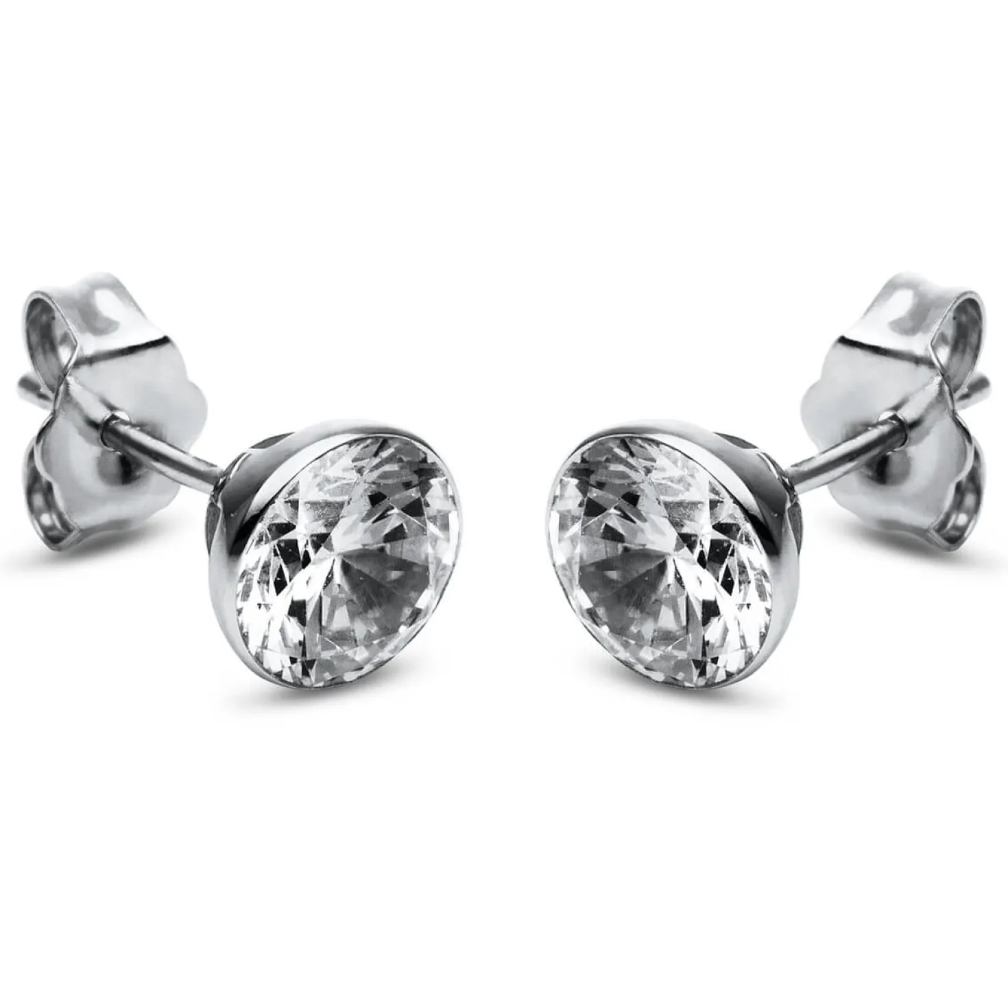 Ohrstecker aus 750 Gold Weißgold mit 2 Diamanten Brillanten 2,00 Ct. Zarge